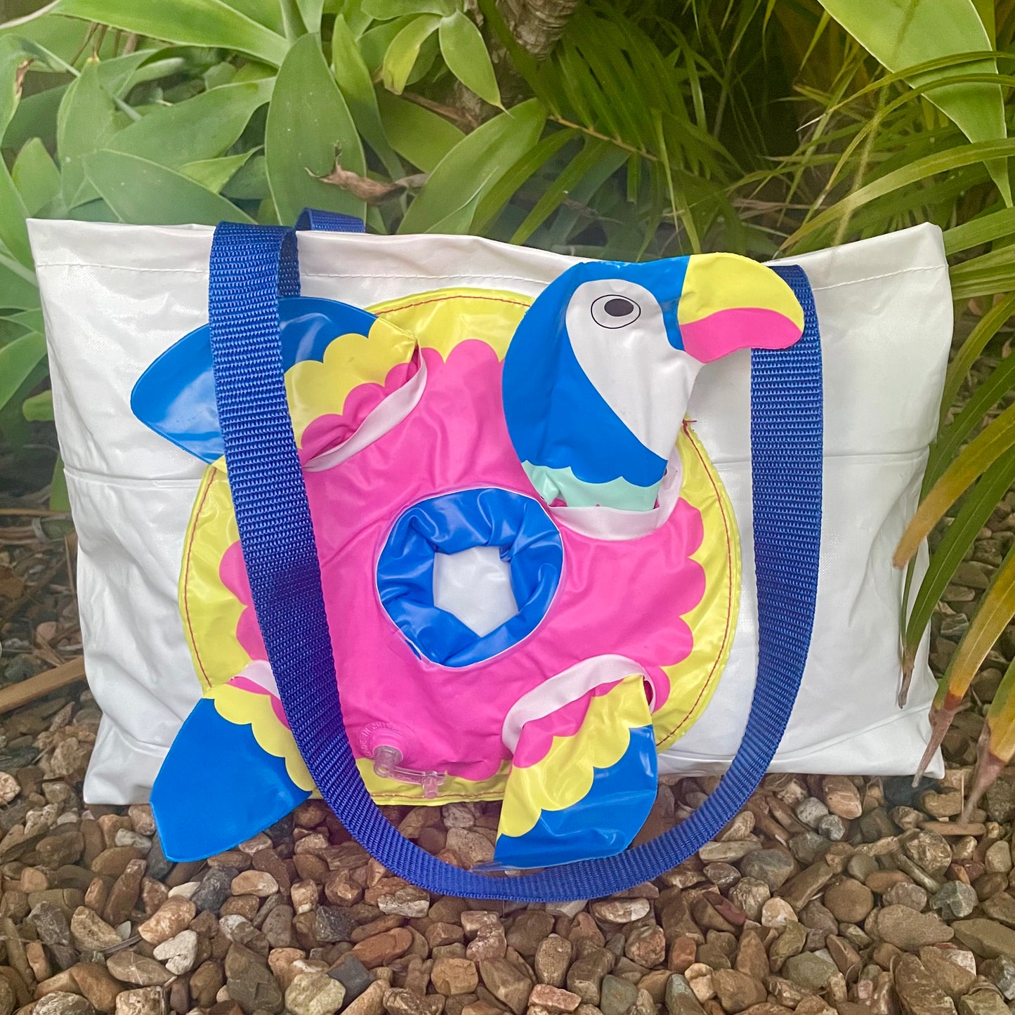 Carry-All Beach Bag Medium – Sustainable Tote Made from Upcycled Pool Inflatables | Eco-Friendly Waterproof Bag