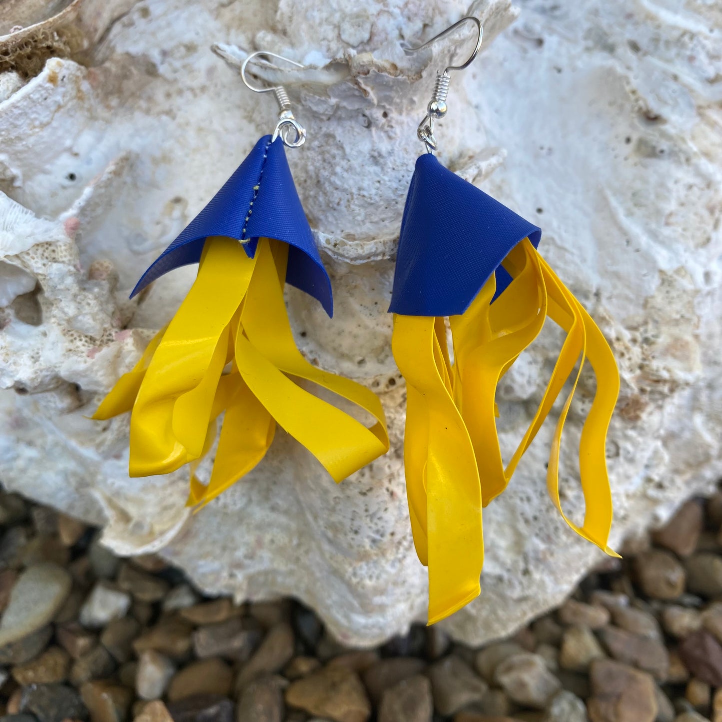 Earrings from recycled pool inflatables - variety of colours
