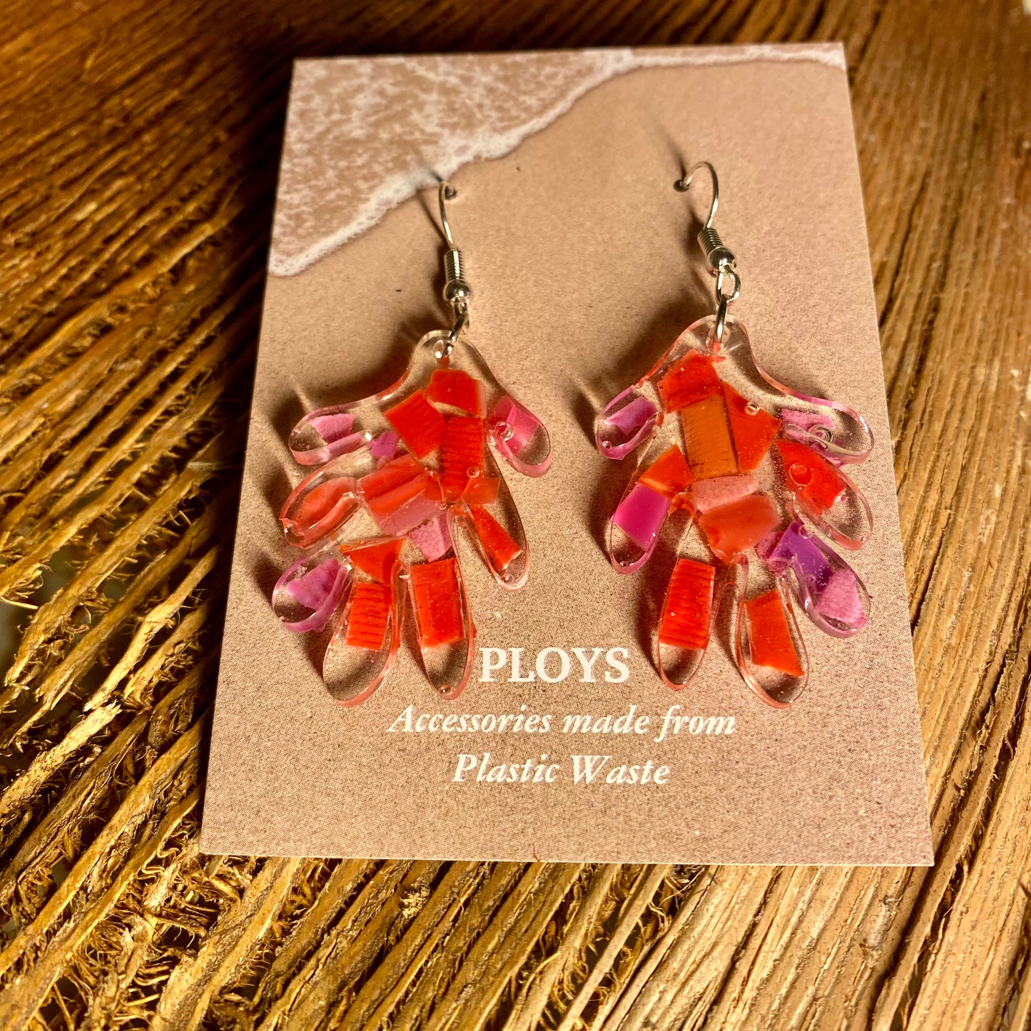 Earrings from Beach Microplastics and Plastic Waste