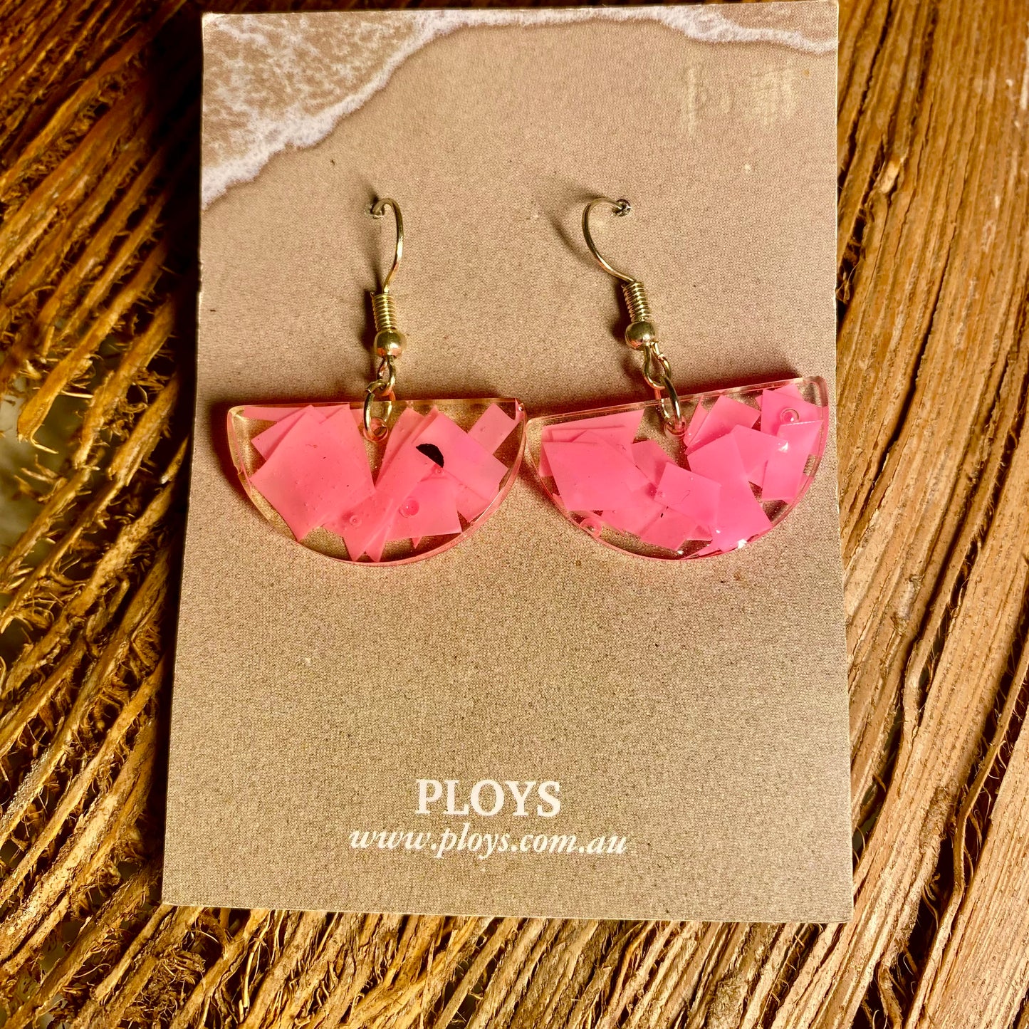 Earrings from Beach Microplastics and Plastic Waste