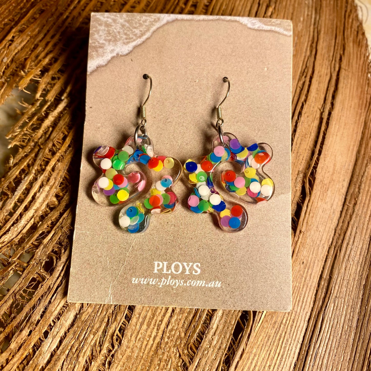 Earrings from Beach Microplastics and Plastic Waste