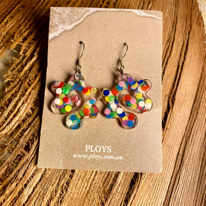 Earrings from Beach Microplastics and Plastic Waste