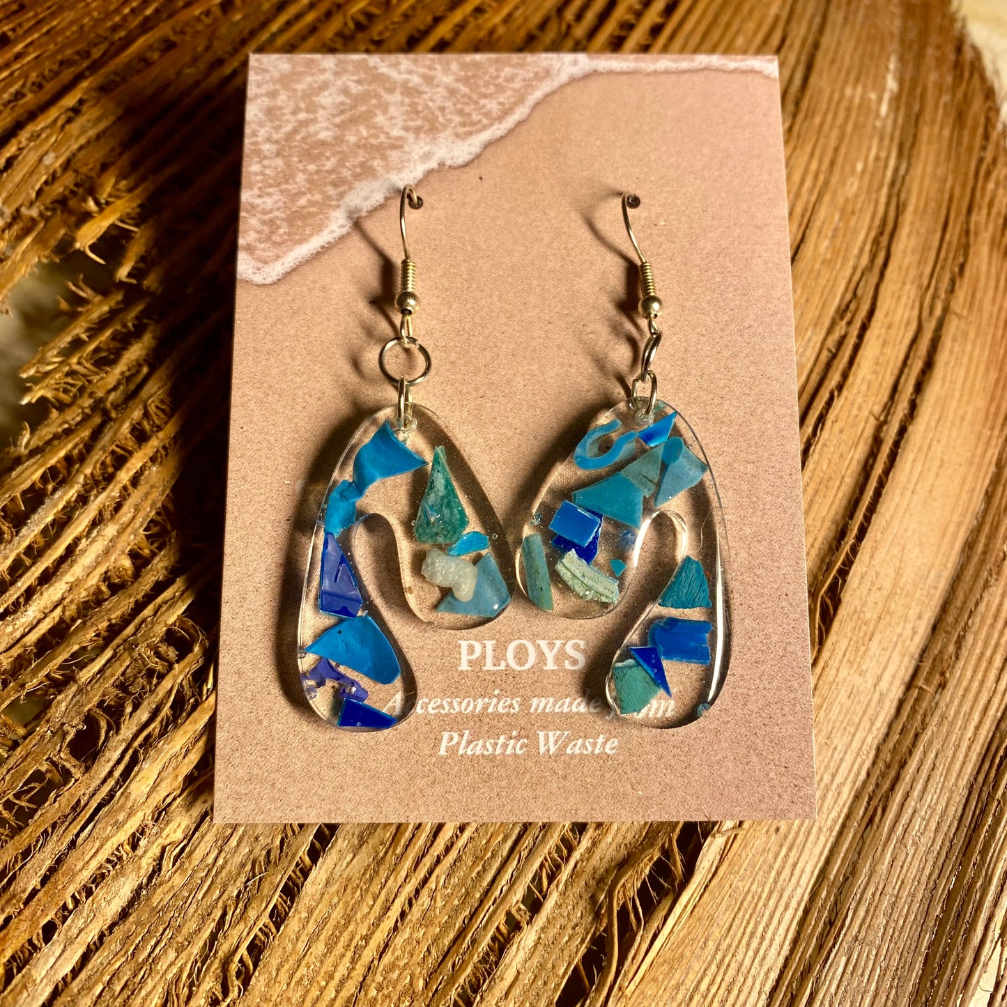 Earrings from Beach Microplastics and Plastic Waste