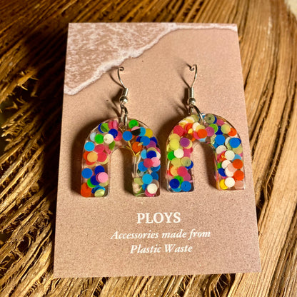 Earrings from Beach Microplastics and Plastic Waste
