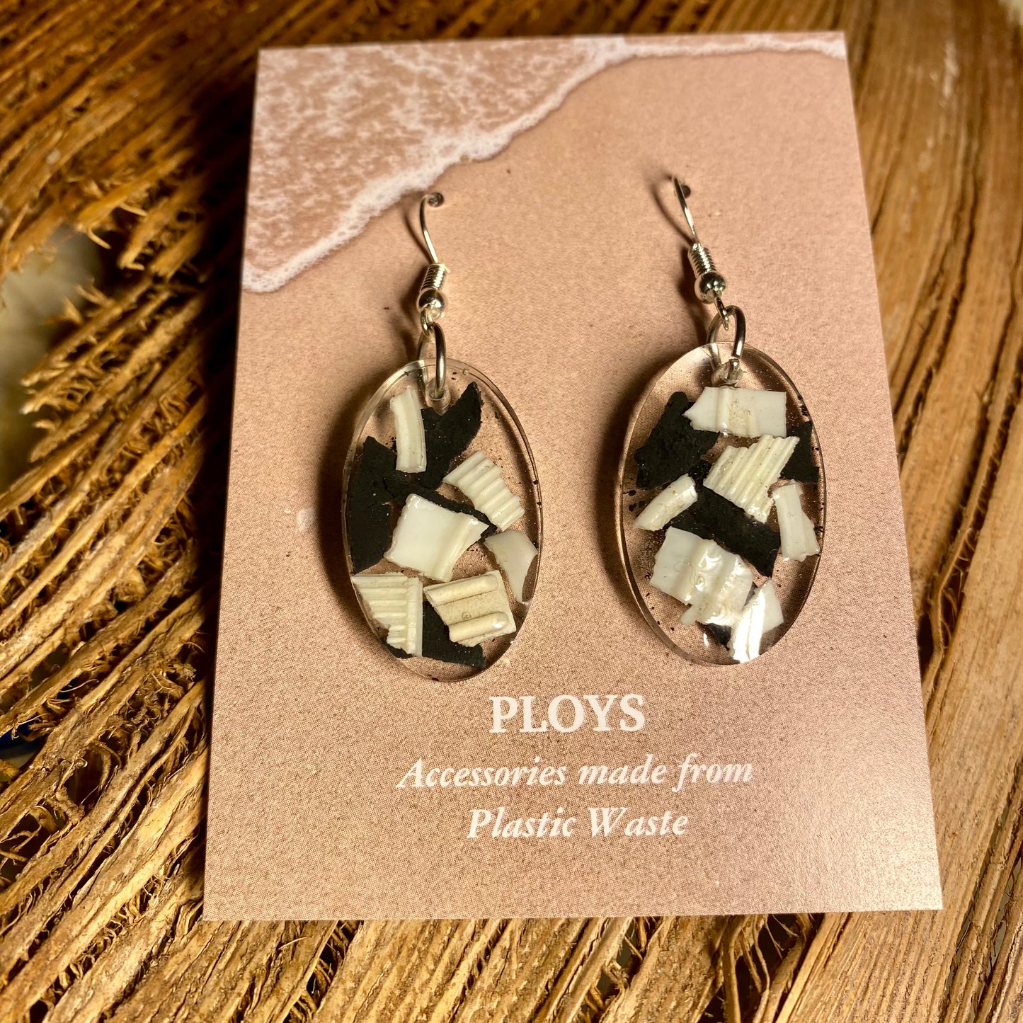 Earrings from Beach Microplastics and Plastic Waste