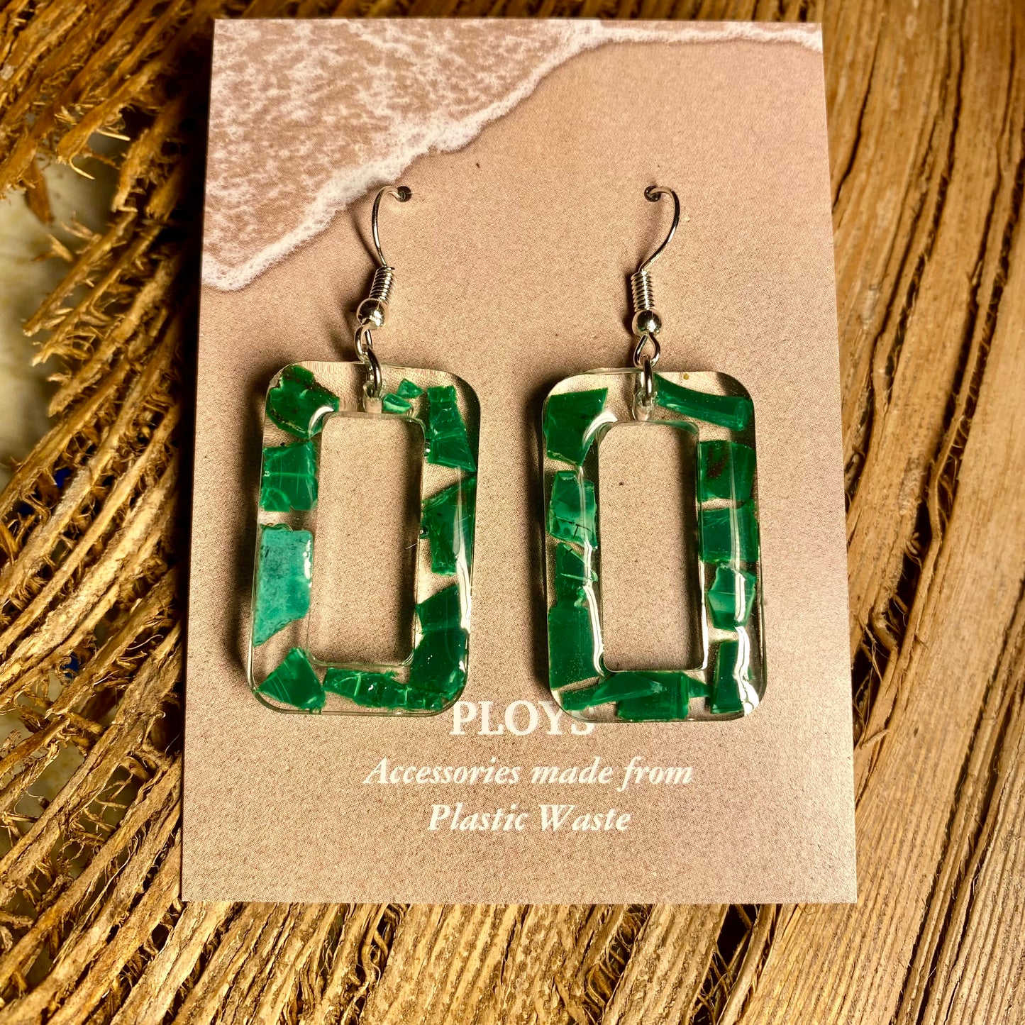 Earrings from Beach Microplastics and Plastic Waste