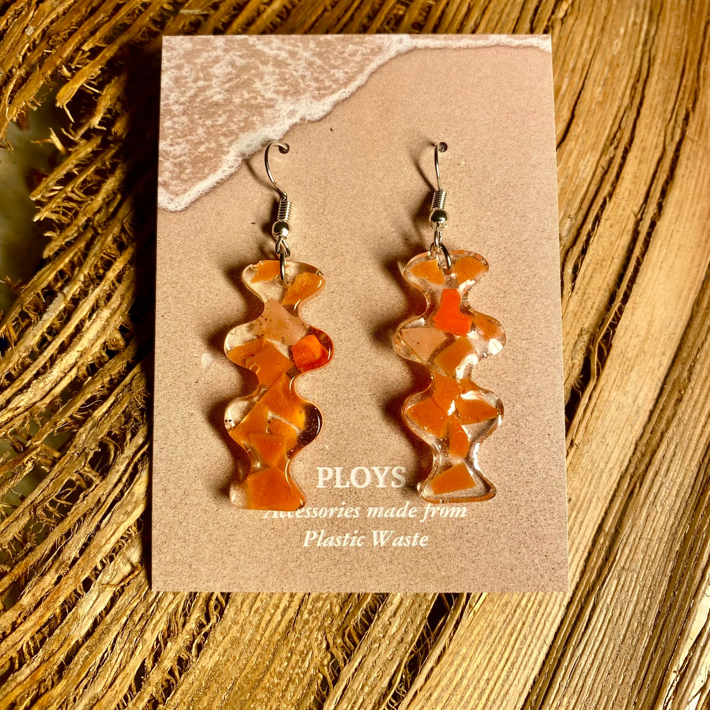 Earrings from Beach Microplastics and Plastic Waste