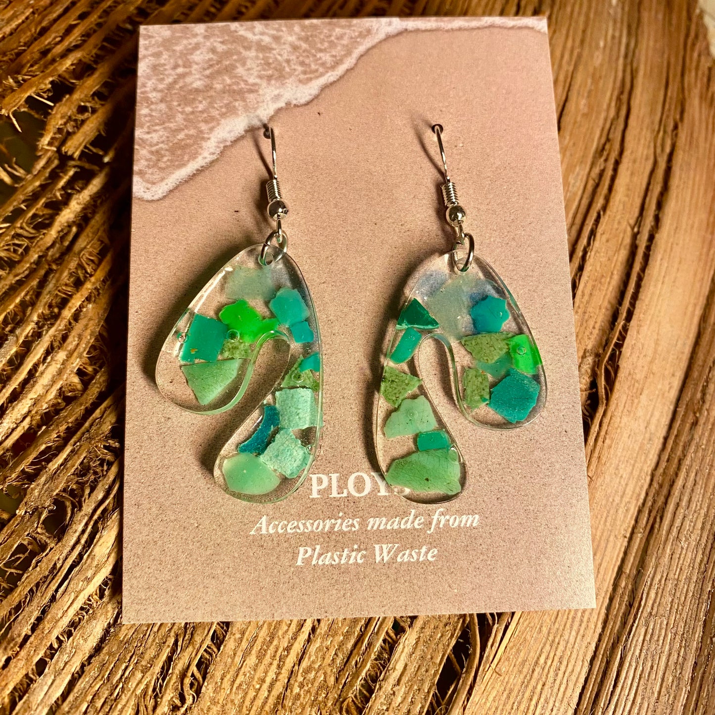 Earrings from Beach Microplastics and Plastic Waste