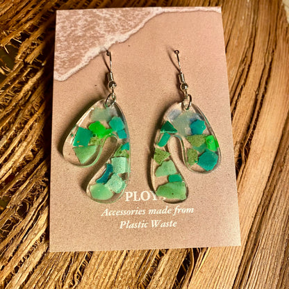 Earrings from Beach Microplastics and Plastic Waste
