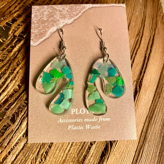 Earrings from Beach Microplastics and Plastic Waste