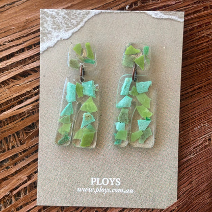 Earrings from Beach Microplastics and Plastic Waste