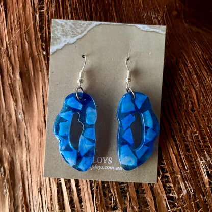 Earrings from Beach Microplastics and Plastic Waste
