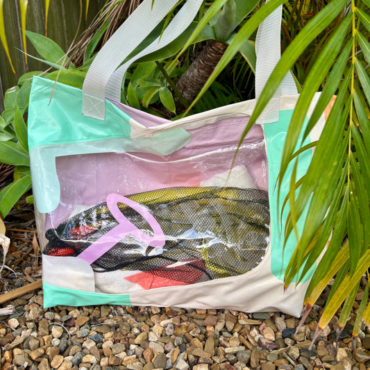 Carry-All Beach Bag Large – Sustainable Tote Made from Upcycled Pool Inflatables