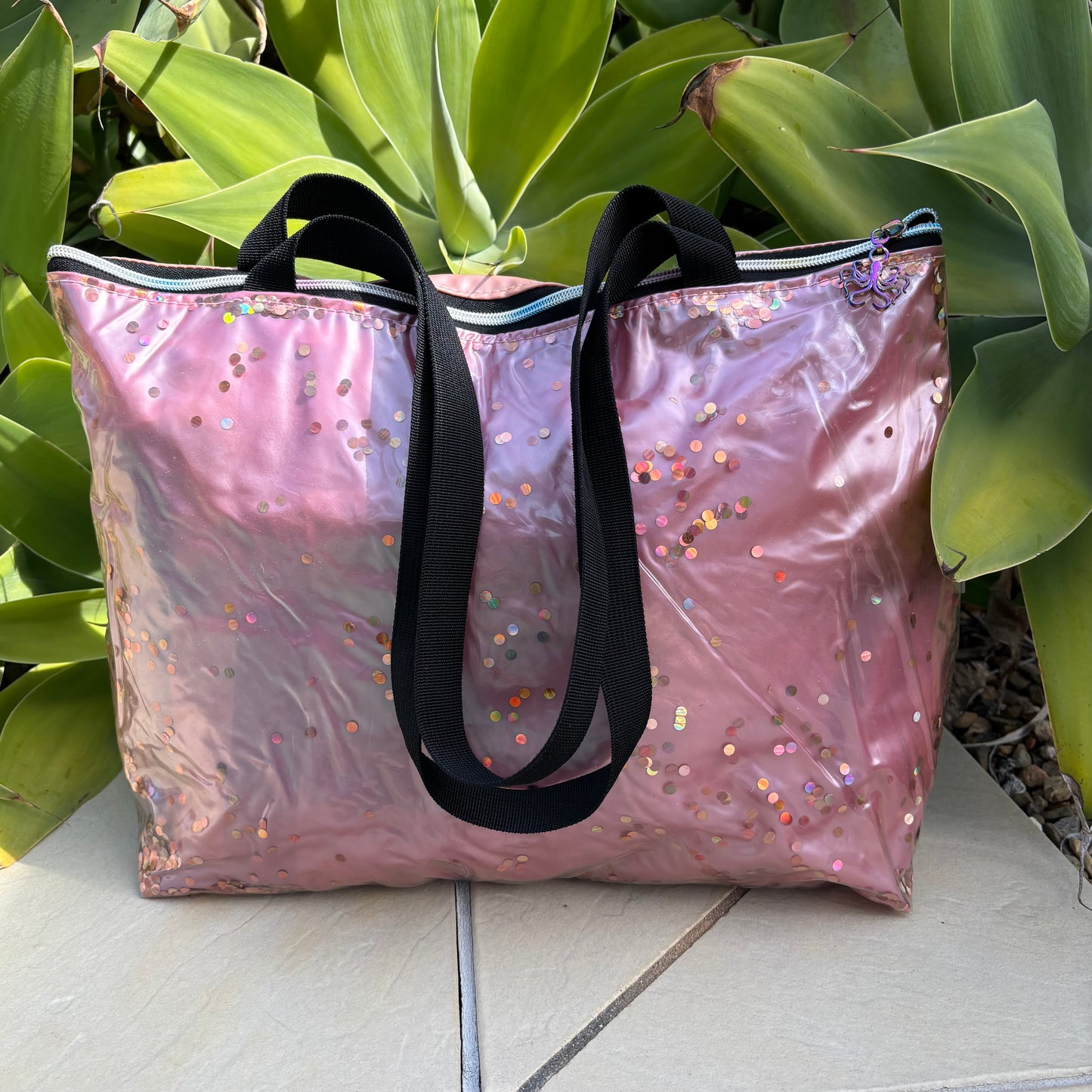 Zip Top Tote, Beach Bag – Sustainable Tote Made from Upcycled Pool Inflatables