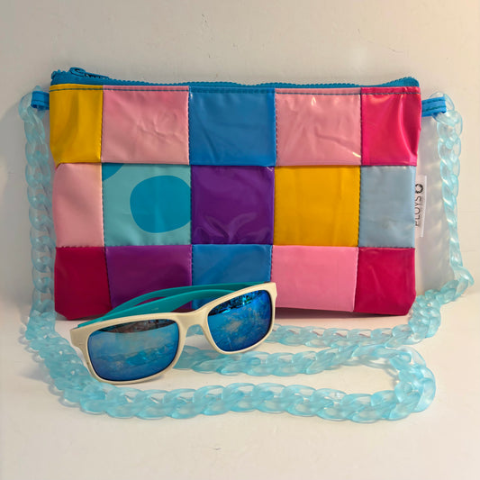 Sustainable Patchwork Evening Purse Clutch Bag – Eco-Friendly Purse Made from Upcycled Pool Inflatables