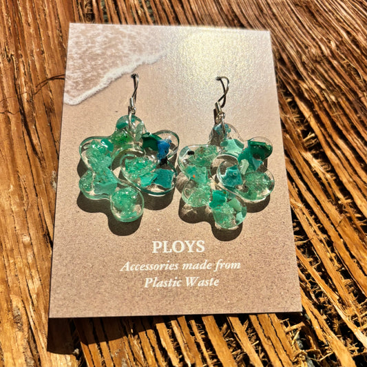 Earrings from Beach Microplastics and Plastic Waste