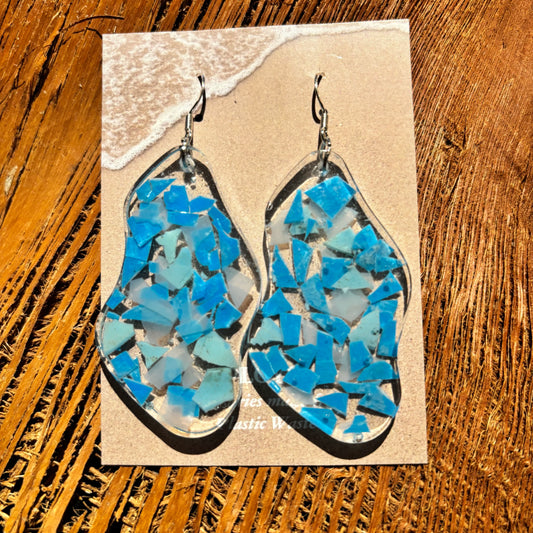 Earrings from Beach Microplastics and Plastic Waste