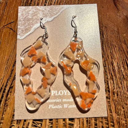Earrings from Beach Microplastics and Plastic Waste