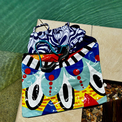 Wet Bag Large – Multipurpose Swim, Art or Book Bag from Upcycled Inflatables