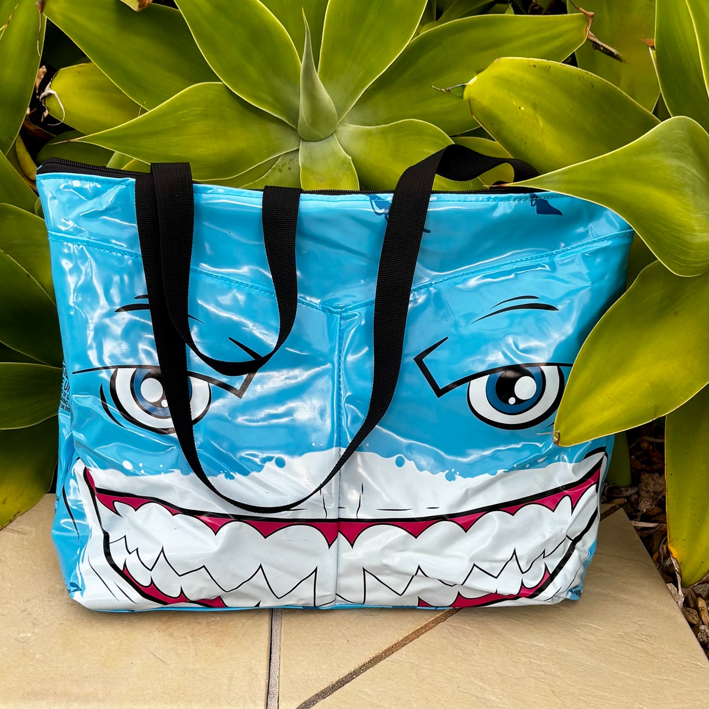 Zip Top Tote, Beach Bag – Sustainable Tote Made from Upcycled Pool Inflatables