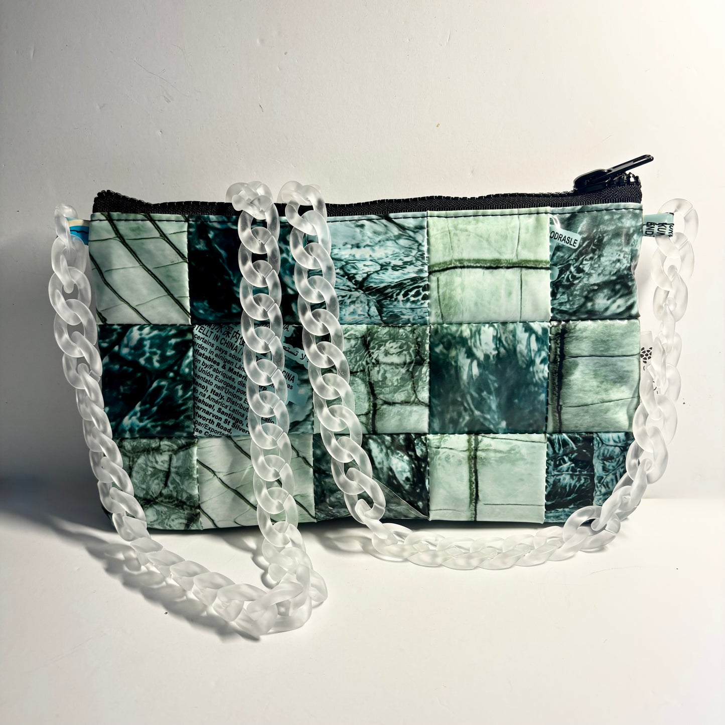 Sustainable Patchwork Evening Purse Clutch Bag – Eco-Friendly Purse Made from Upcycled Pool Inflatables
