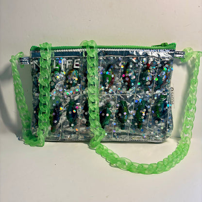 Glitter Evening Purse – Sustainable Handbag Made from Upcycled Pool Inflatables