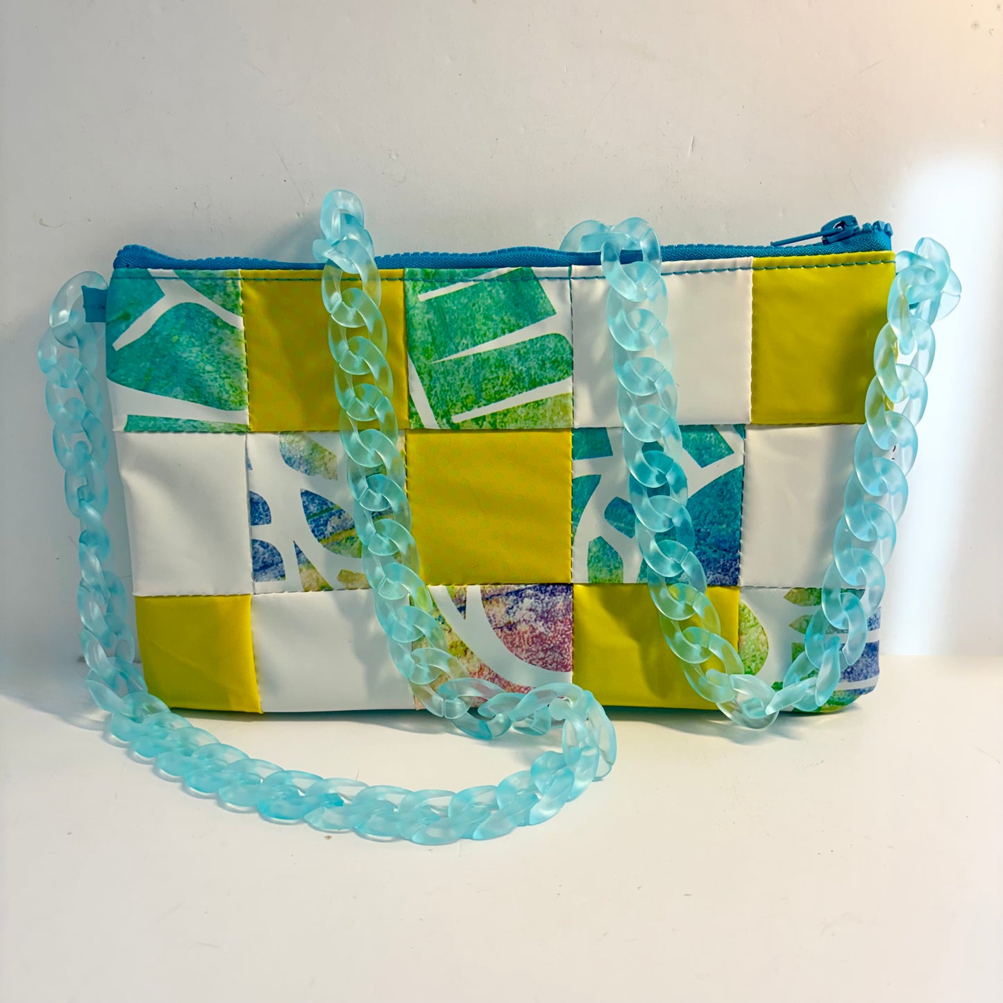 Sustainable Patchwork Evening Purse Clutch Bag – Eco-Friendly Purse Made from Upcycled Pool Inflatables