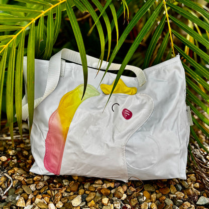 Carry-All Beach Bag Medium – Sustainable Tote Made from Upcycled Pool Inflatables | Eco-Friendly Waterproof Bag