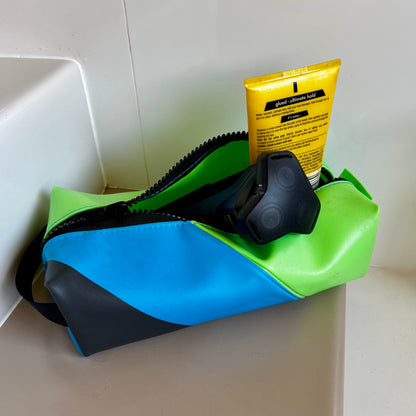 Eco-Friendly Wash Bag – Sustainable Zipper Box Pouch Made from Upcycled Pool Inflatables | Waterproof Travel Pouch