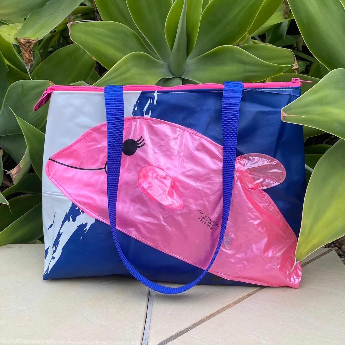 Zip Top Tote, Swim or Beach Bags - recycled inflatables - variety of colours