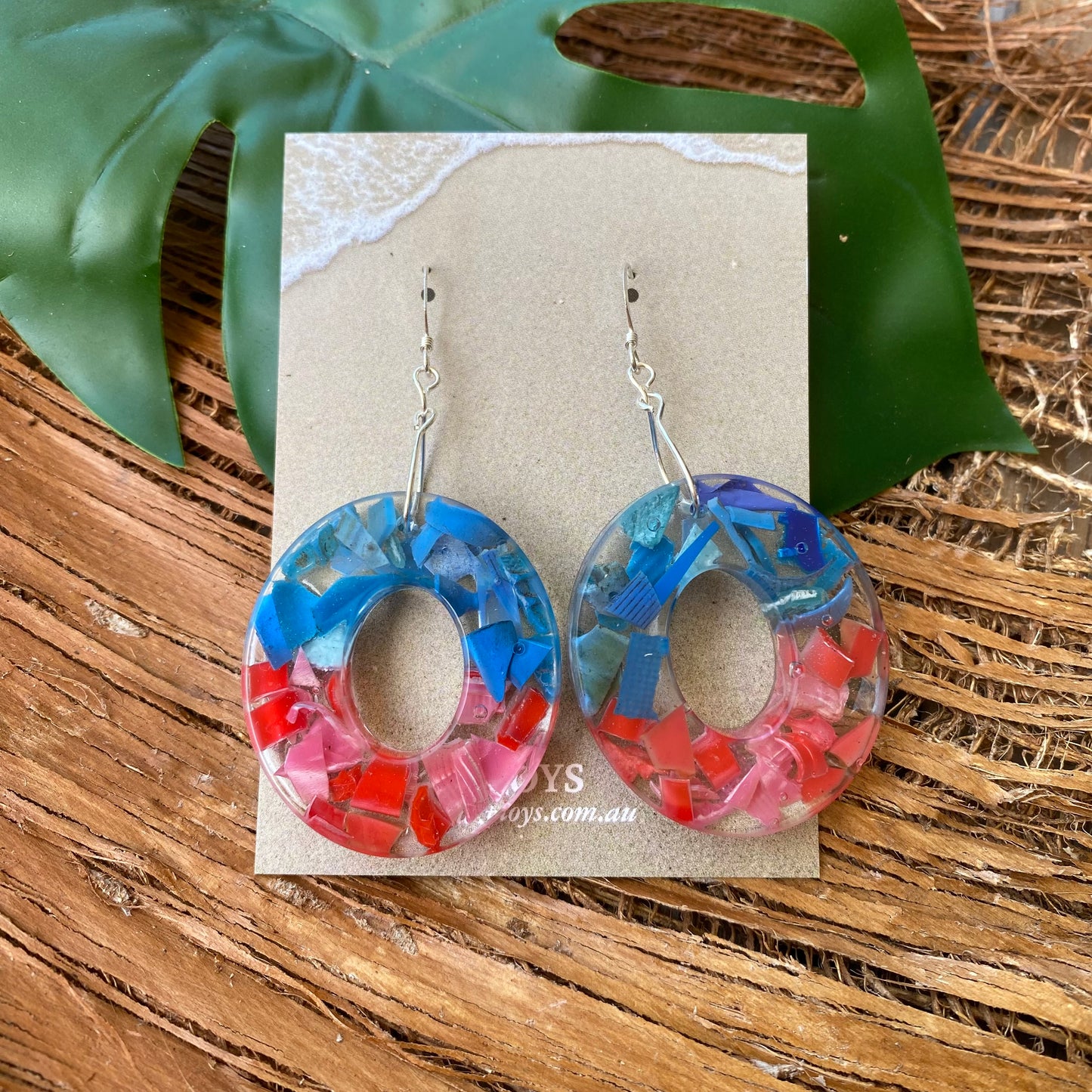 Earrings from Beach Microplastics and Plastic Waste - variety of colours
