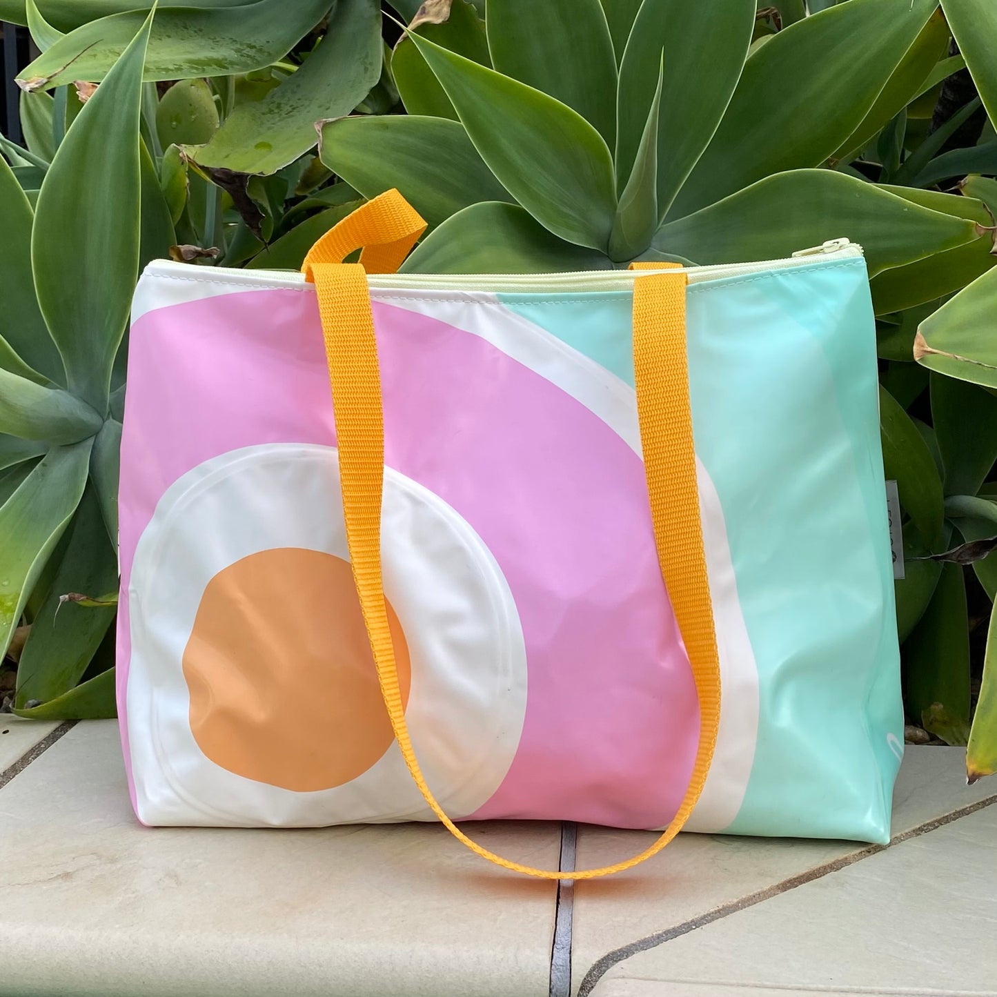 Zip Top Tote, Swim or Beach Bags - recycled inflatables - variety of colours