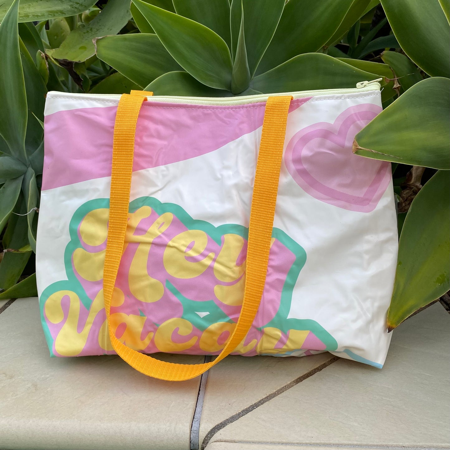 Zip Top Tote, Swim or Beach Bags - recycled inflatables - variety of colours