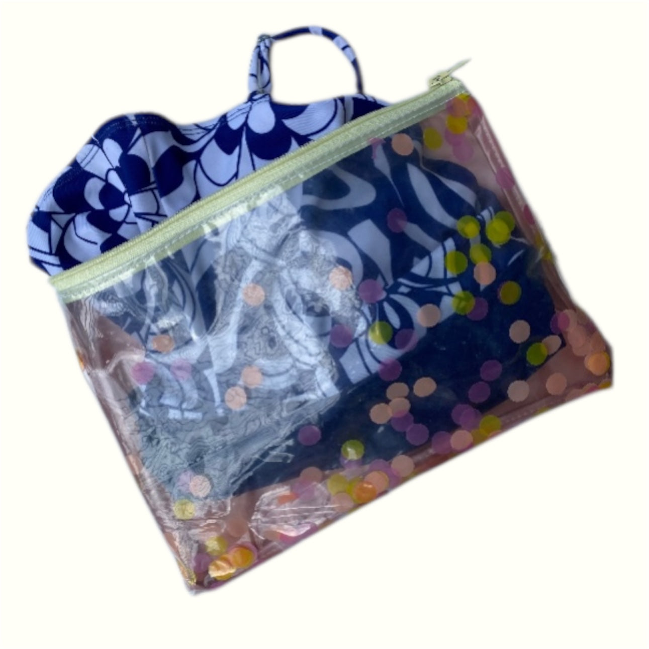 Wet Bag made from Upcycled Pool Inflatables, with swim suit