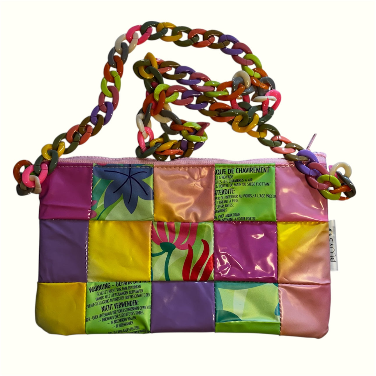 Sustainable Patchwork Evening Purse Clutch Bag – Eco-Friendly Purse Made from Upcycled Pool Inflatables