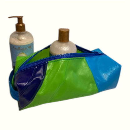 Eco-Friendly Wash Bag – Sustainable Zipper Box Pouch Made from Upcycled Pool Inflatables | Waterproof Travel Pouch