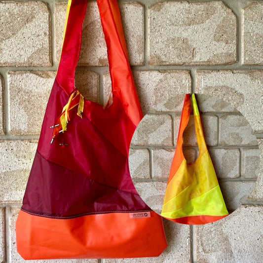 Boho Bags from Recycled Flags, Banners and Inflatables