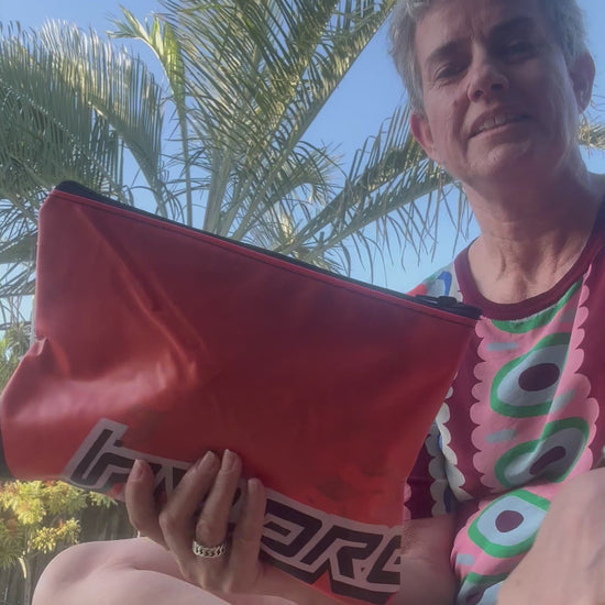 Waterproof wet bags made from upcycled pool inflatables put to the test in this video