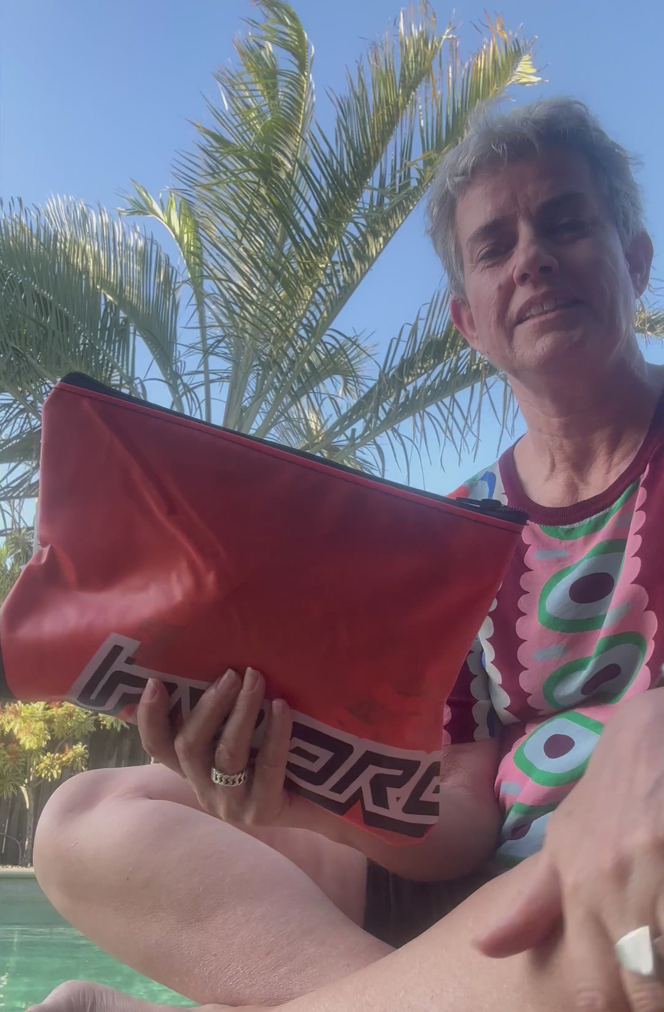 Load video: Waterproof wet bags made from upcycled pool inflatables put to the test in this video