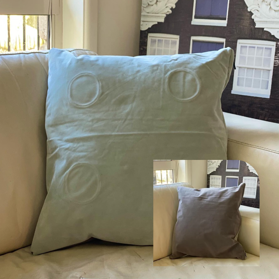 Cushion made from recycled air mattress, leather-look industrial style weatherproof cushion covers