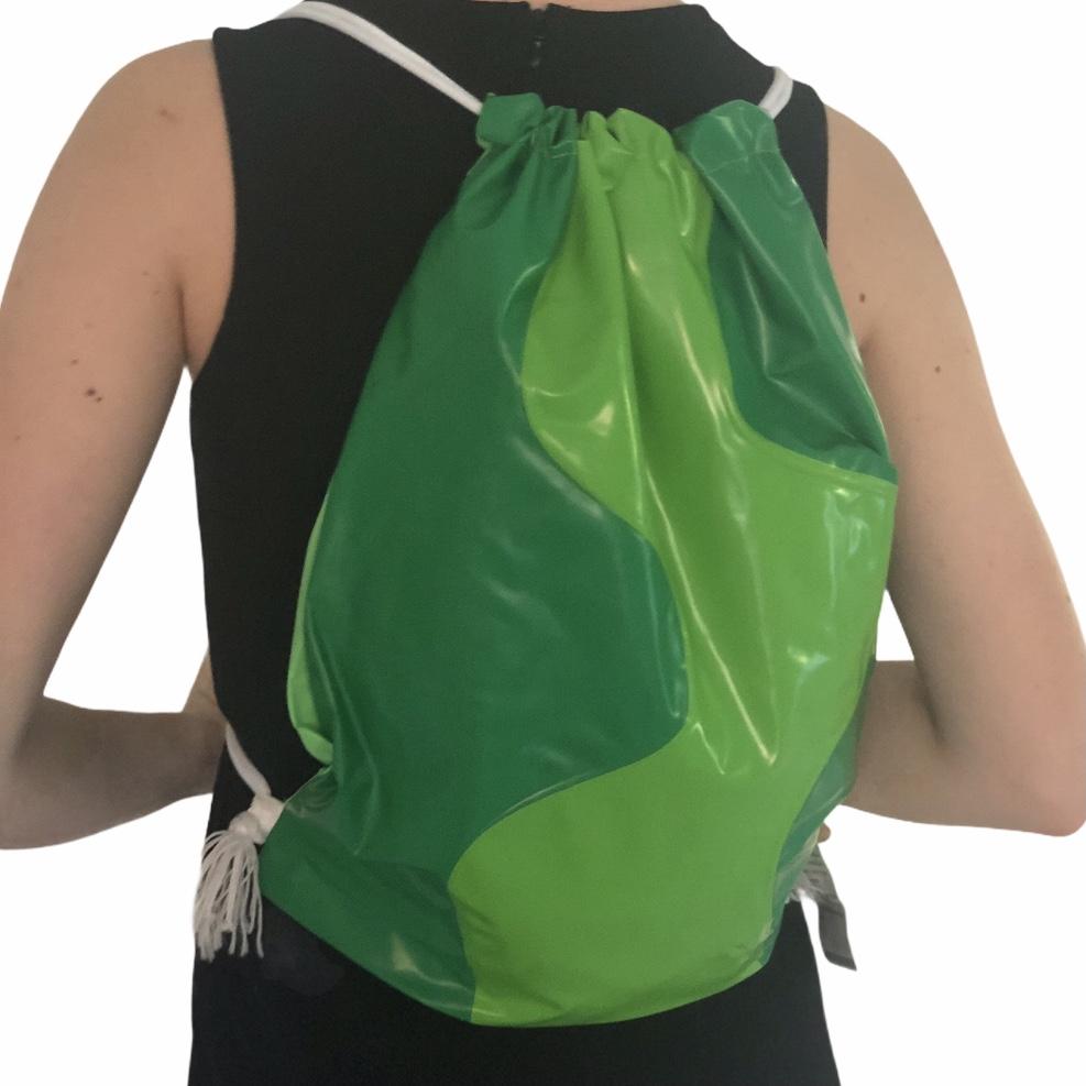 Pullcord bag ideal for swimming or sports made from recycled pooltoys 